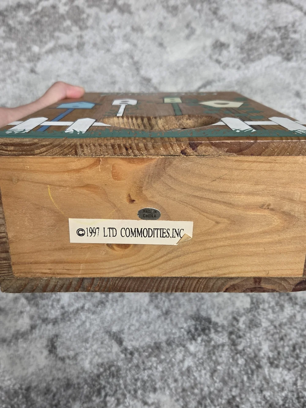 Wooden 'Plastic Bags' Storage Box with Heart Cutout - Natural 15